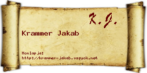 Krammer Jakab névjegykártya